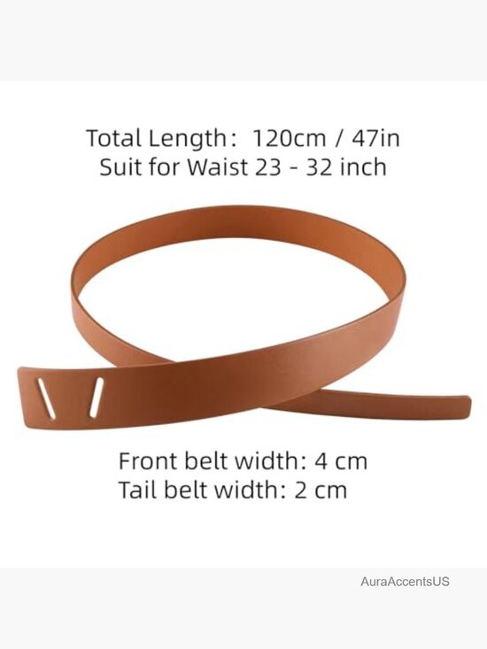 Cowhide PU Leather Tie Waist Belt No Buckle Cinch Belt main image 5
